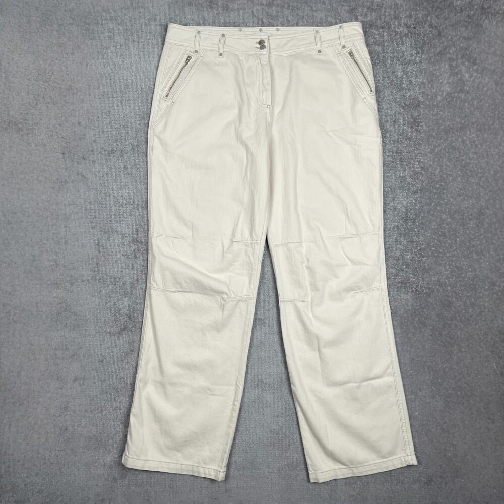 TOPSHOP Slouchy Relaxed Fit Utility Pants Ecru White Womens 14 Skater Jeans